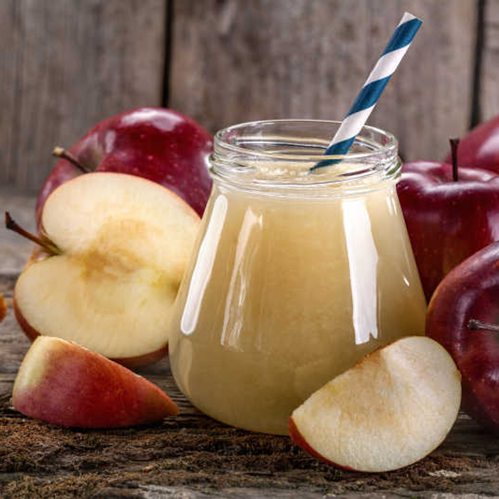 freshly squeezed juice made from organic and healthy apples