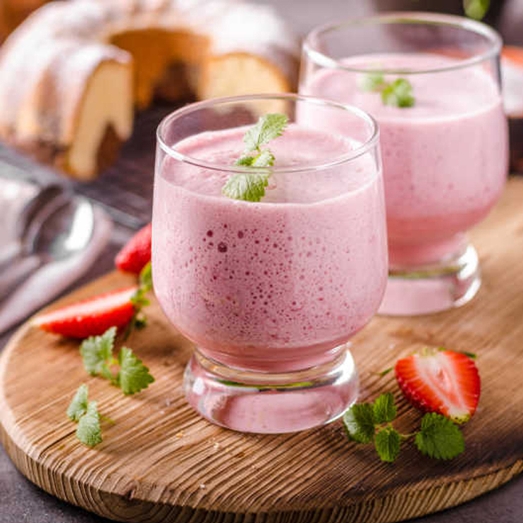 Strawberries milkshake summer drink